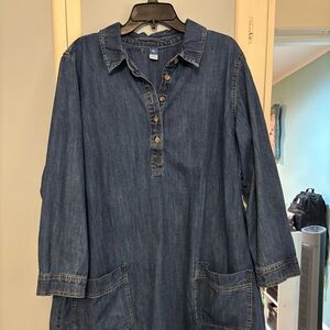 Old Navy Blue Denim Shirt Dress